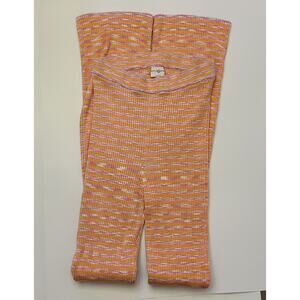 Lovers and Friends Multicolor Ribbed Knit Flare Legging Pants Size Small Orange